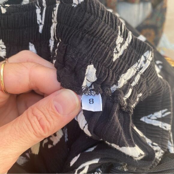 Evan Picone Vintage 1980s black and white graphic midi skirt - Picture 6 of 9